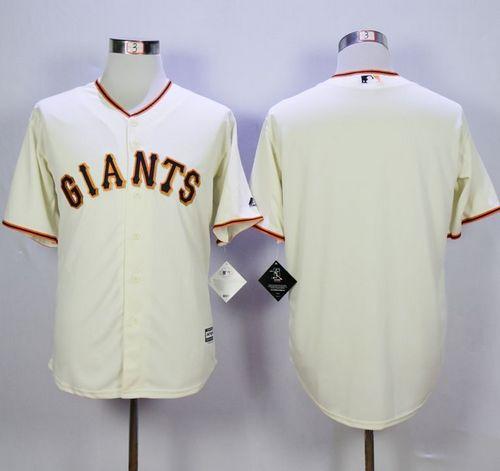 Giants Blank Cream Home New Cool Base Stitched MLB Jersey - Click Image to Close